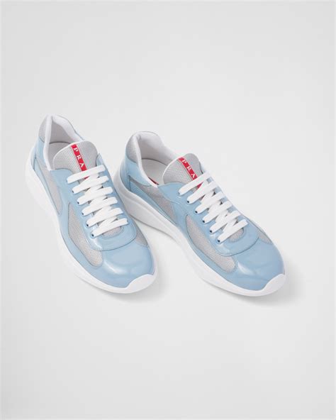 prada america's cup sneakers silver celeste|Silver/celeste Patent Leather And Technical Fabric Prada .